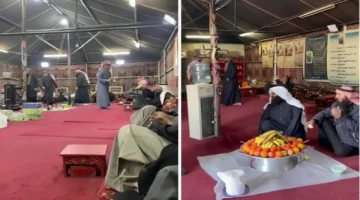 خدمة مجانية.. مواطن سعودي يُجهز مضيفًا لاستقبال المسافرين على طريق حائل الجوف